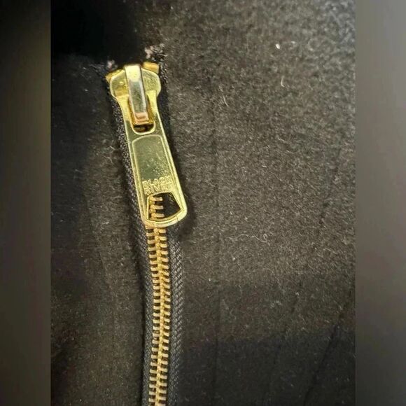 Black Rivet Pea Coat with belt | Size Medium | Black - Picture 8 of 14